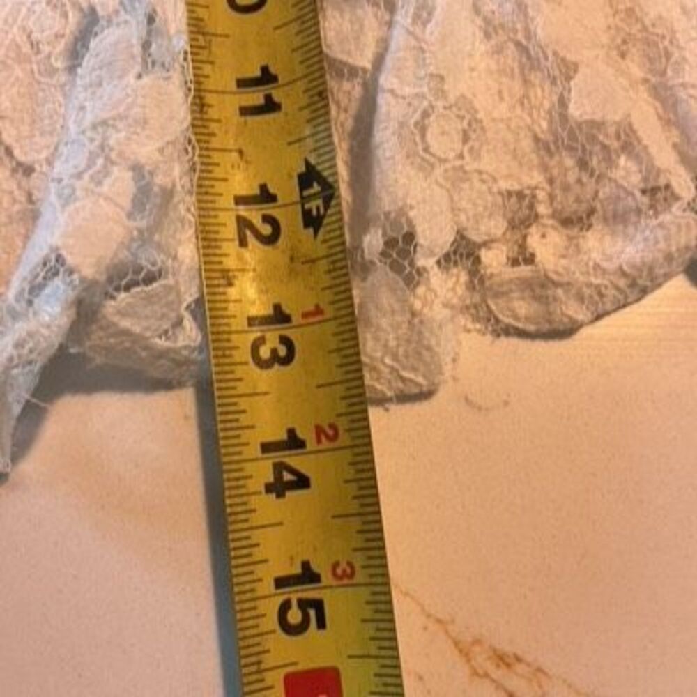 NEW Hollister Lace Floral Mini Skirt Sz M White Fairy Lined Stretch Waist - Picture 5 of 7